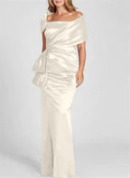 Sheath/Column Off-the-Shoulder Floor-Length Mother of the Bride Dresses