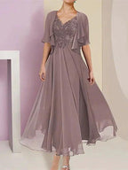 A-Line/Princess  Short Sleeves Jacket Dresses Mother Of The Bride Dresses