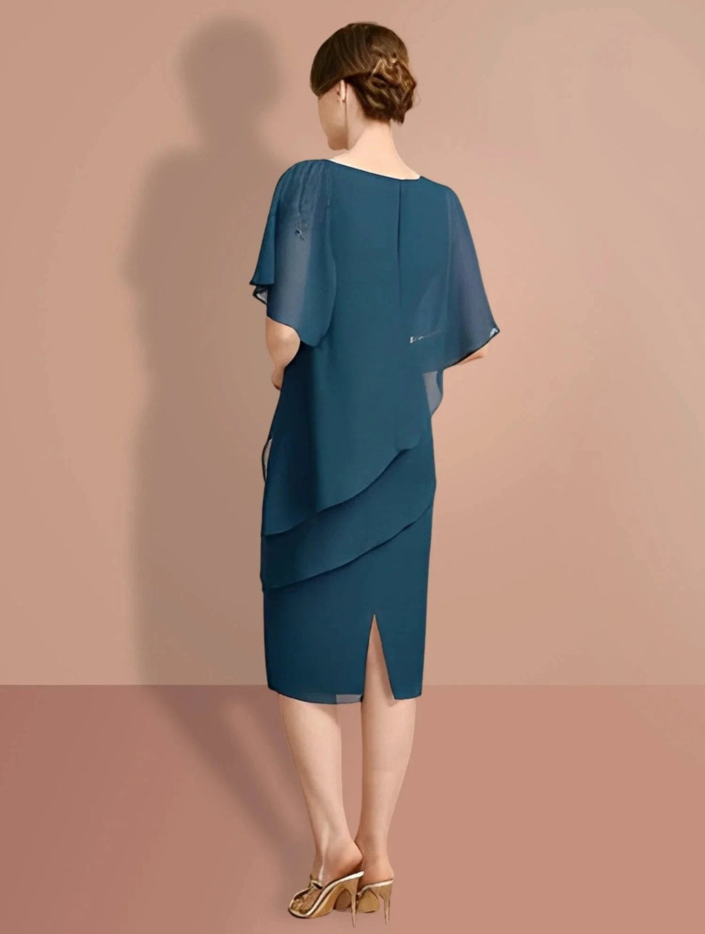 Sheath/Column Knee-Length Short Sleeves Mother of the Bride Dresses