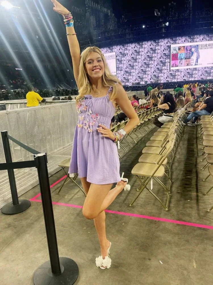 Cute A-line Lilac Homecoming Dress with Butterflies Y2474
