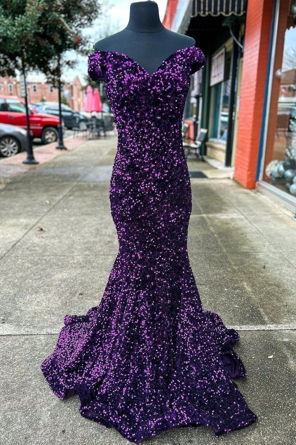 Sequin Maxi Dress Mermaid Prom Dresses SYP150