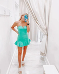 Strapless Mint Green Homecoming Dress Graduation Dress Y2071