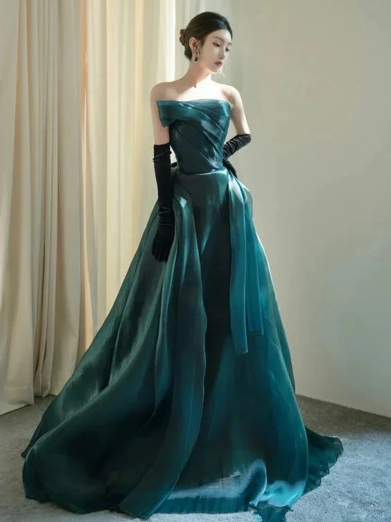 Stunning Strapless A-line Evening Dress Pageant Dress Y6876