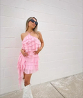 Pink Layered Homecoming Dress Pink Party Dress Y2295