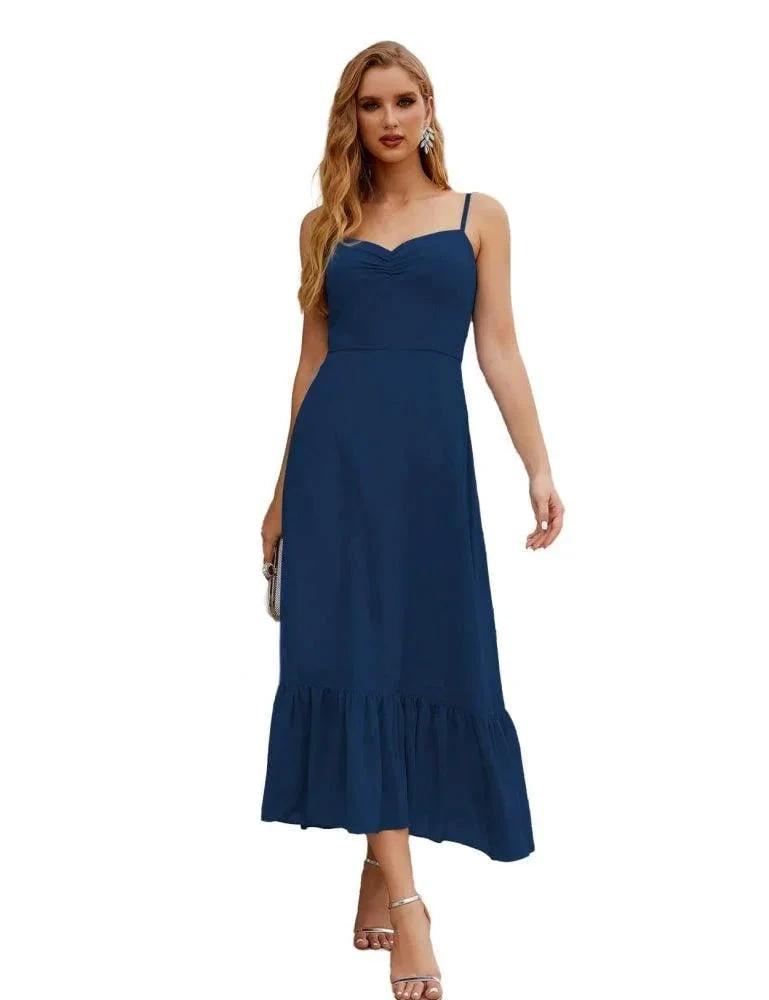 Numbersea  Spaghetti Strap Chiffon Bridesmaid Dress Ankle Length Formal A Line Cocktail Party Homecoming Dress for Juniors  SEA28028