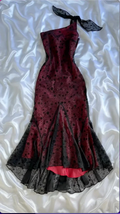 Elegant Burgundy One Shoulder Mermaid Evening Dress Formal Prom Dress Y8296