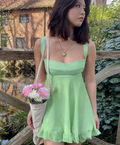 Green A-line Mini Homecoming Dress Backless Party Dress Y2510