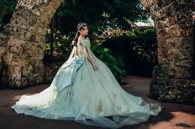 Sage Green Tulle Quinceanera Dress,Ball Gown,Sweet 16 Dress Y5387