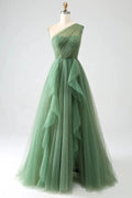 One Shoulder Prom Dress A Line Evening Dress SYP183