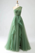 One Shoulder Prom Dress A Line Evening Dress SYP183