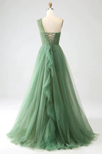 One Shoulder Prom Dress A Line Evening Dress SYP183