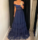 Charming A-line Tulle Evening Dress Formal Dress Y6292