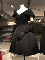 Retro Black A-line Homecoming Dress Black Party Dress Y2438