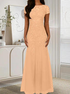 Dark Navy Mermaid Scoop Sequins Tulle Dress