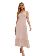 Numbersea  Spaghetti Strap Chiffon Bridesmaid Dress Ankle Length Formal A Line Cocktail Party Homecoming Dress for Juniors  SEA28028