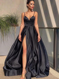 Princess Satin Sleeveless Ruffles Straps Dresses SYP126
