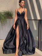 Princess Satin Sleeveless Ruffles Straps Dresses SYP126