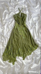 Unique Green Lace Chiffon Sequins Beaded Prom Dress Formal Evening Dress Y8308