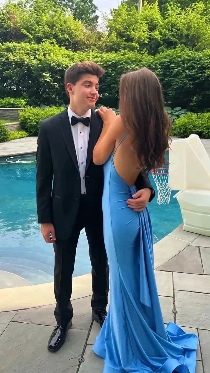 Blue Mermaid Prom Dresses Evening Dress Y4622