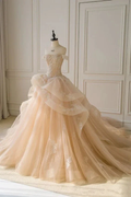 Off The Shoulder Light Champagne Ball Gown Stunning Sweet 16 Dress Y450
