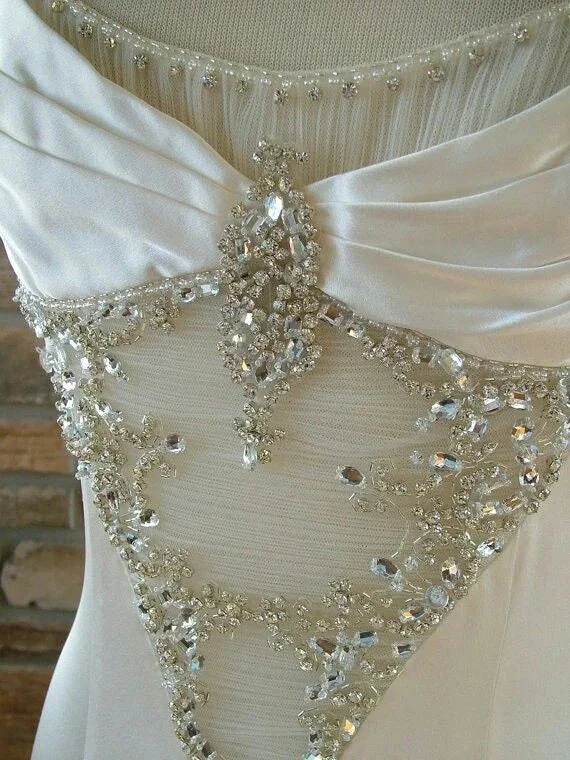 Sparkle White Long Wedding Dress,Wedding Guest Dress Y4399