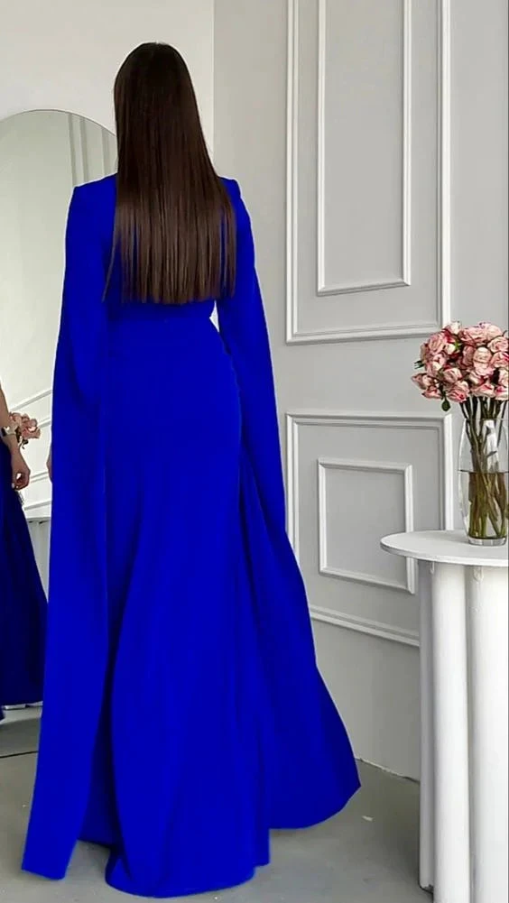 Women's Party Evening Dress Royal Blue Long Evening Dress  Y4646