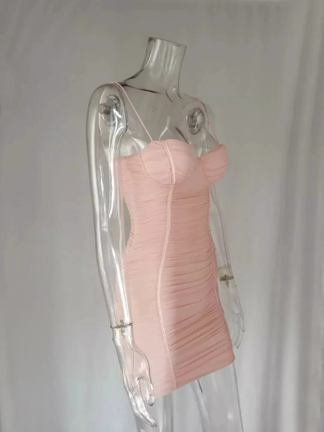 Ladies Summer Clothing Dress Sexy Shoulder Strap Skinny Club Party New Pink Dress Casual Dress Mini Homecoming Dress Y950