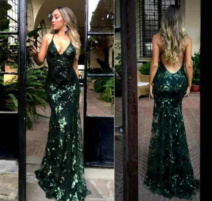 Green sequin prom dress new design dress prom  sparkly evening dress Y6652