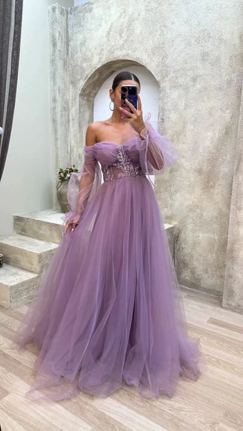 Strapless mint green corset tulle dress prom dress evening gown Y4912