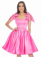 Satin Yellow Homecoming Dress Knee-Length Dresses SYH53