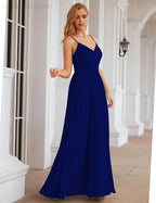 Numbersea Spaghetti Strap Bridesmaid Dresses Long Formal Party Prom Gowns 28060