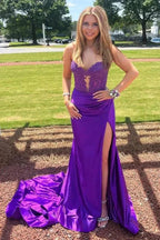 Royal Blue Strapless Mermaid Prom Dresses Evening Dresses PSK509