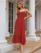 Numbersea  Spaghetti Strap Chiffon Bridesmaid Dress Ankle Length Formal A Line Cocktail Party Homecoming Dress for Juniors  SEA28028