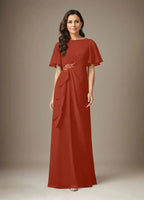Dark Navy Sheath Beaded Chiffon Dress