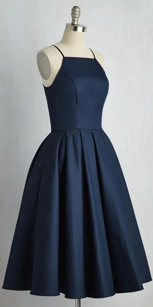 Simple Spaghetti Straps Short Homecoming Dress Cute Girls Short Cocktail Party Dress Short School Dance Dresses S5747