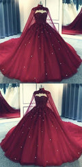 Tulle Ball Gown Prom Dress With Cape S8254