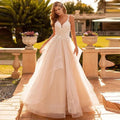 Appliques Vestido De Noiva Sexy V-neck Vestidos De Novia Spaghetti Straps Wedding Dresses Lace Robe De Mariée