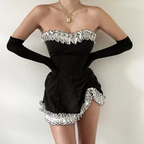 Irregular Strapless Homecoming Dress Sexy Cocktail Dress Y5941