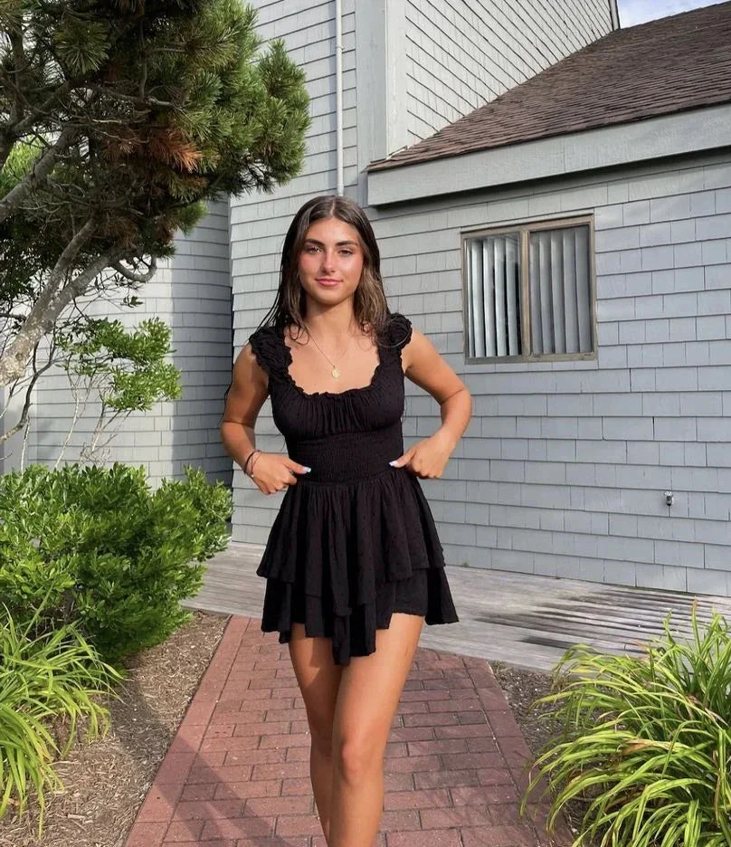 Cute A-line Black Homecoming Dress Black Party Dress Y2211
