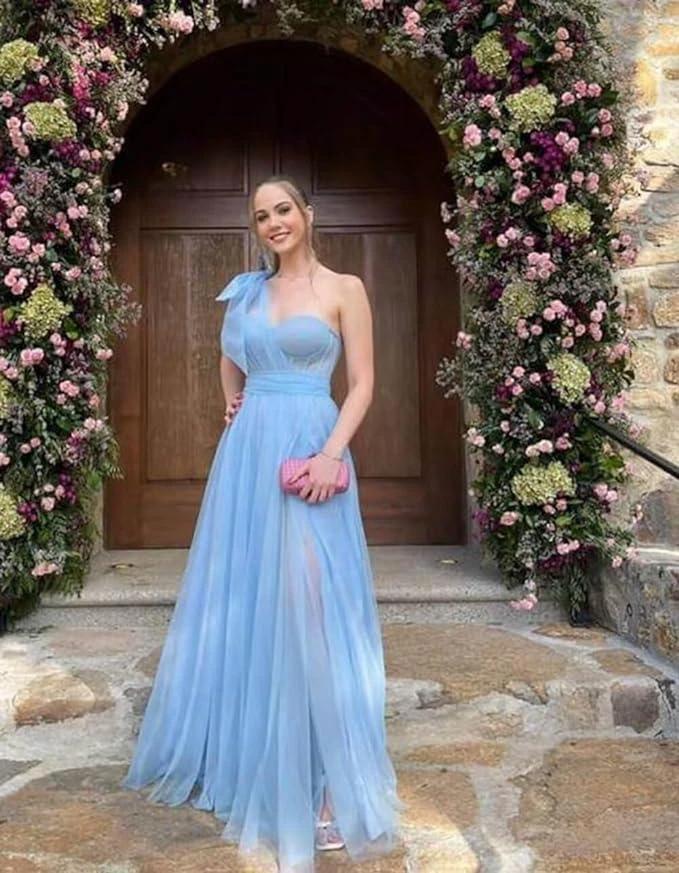 Prom Dresses with One Shoulder Slit in Prom Dress SYP12