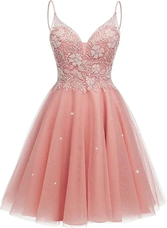 Sparkly Tulle Homecoming Dresses for Teens Mini Cocktail Dress Y2411