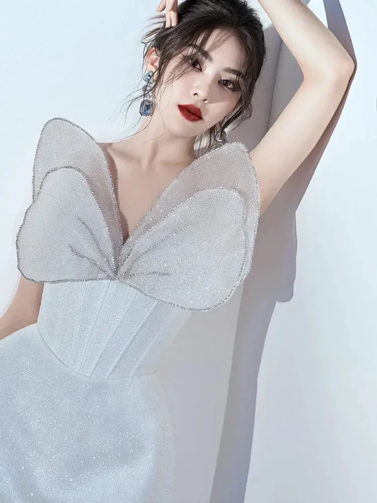 Unique Homecoming Dress Princess Strapless Short Prom Dress Y2900