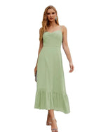 Numbersea  Spaghetti Strap Chiffon Bridesmaid Dress Ankle Length Formal A Line Cocktail Party Homecoming Dress for Juniors  SEA28028