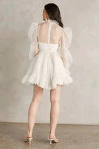 Short Wedding Dresses Long Sleeves Vintage Wedding Dress WD751