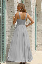 Numbersea Women Halter Chiffon Bridesmaid Dress A-line Long Formal Prom Gown SEA28015
