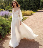 Simple Elegant New Sexy Off Shoulder Sweetheart High Fork V-Neck A-Line Wedding Dresses For Women Simple Bridal Gowns Robe 2023