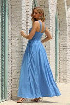 Numbersea Women Halter Chiffon Bridesmaid Dress A-line Long Formal Prom Gown SEA28015