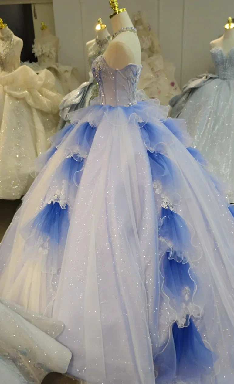 Azure Frost Lotus Ballgown Ye-2041