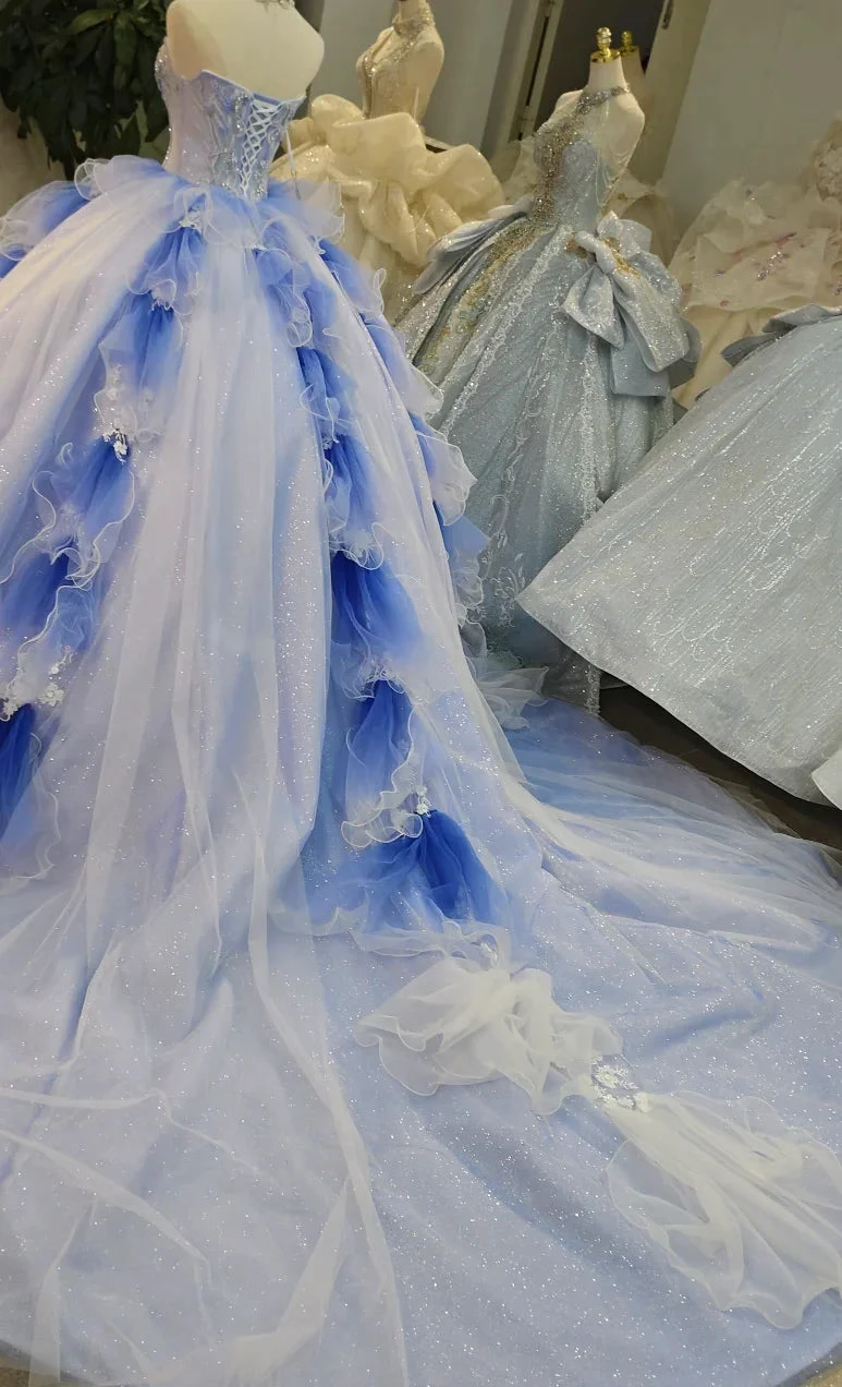 Azure Frost Lotus Ballgown Ye-2041