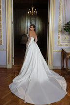 Sparkling Simple Off Shoulder Lace Mermaid Sleeveless Wedding Dresses Luxurious Sexy Sweetheart Floor Length Bridal Gown 2023